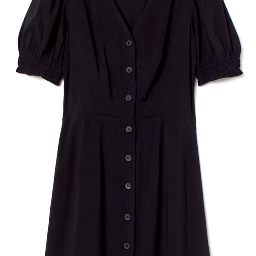 NWT H&M Black Puff-sleeved Button Down Dress Size XXL